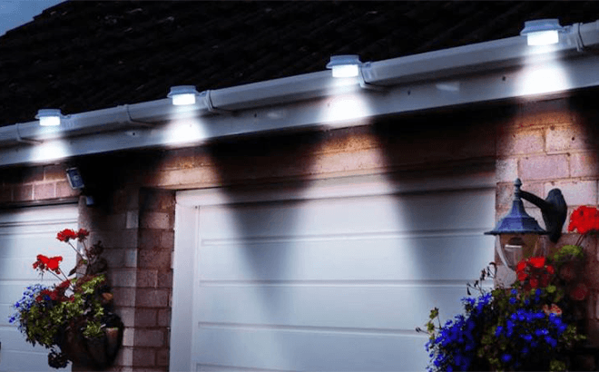 Solar Gutter LED Lights 8-Pack for $25