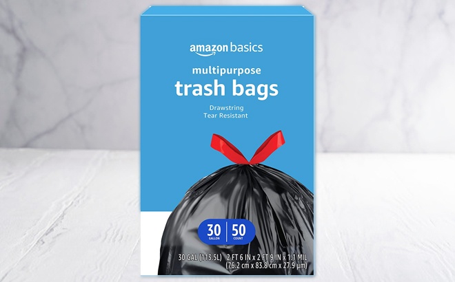 Drawstring Trash Bags 50-Count for $14