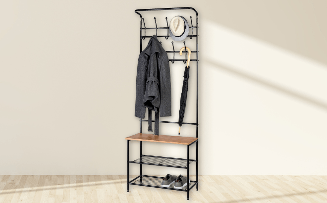 Entryway Coat & Shoe Rack $34 Shipped