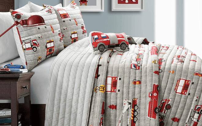 Fire Truck 4-Piece Sheet Set $46 Shipped