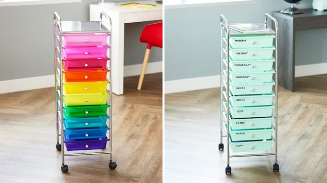  SILKYDRY Rolling Storage Cart with 12 Drawers, Multipurpose  Utility Cart for Crafts Supplies and Art Organizers, Mobile Organizing Cart  on Wheels for Home Office School (Multicolor-1) : Office Products