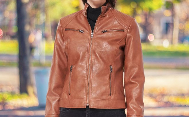 Faux Leather Jacket $19