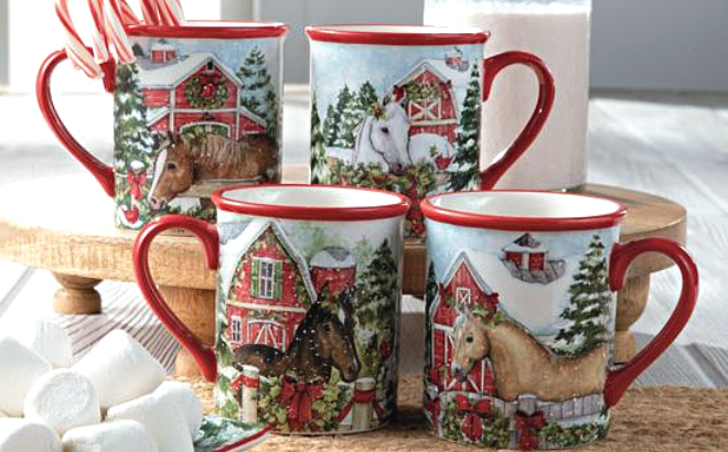 Homestead Christmas Mugs 4-Set for $20