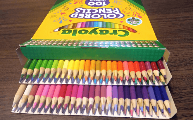 Crayola Colored Pencils Adult Coloring Set, 100 count only $9.19