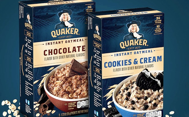 5 FREE Quaker Instant Oatmeals