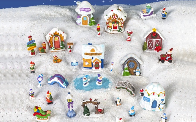 Winter Wonderland Fairy Garden 33-Piece Set $26