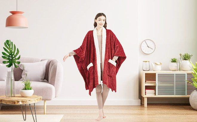 Women's Plush Robe Throw $14.99