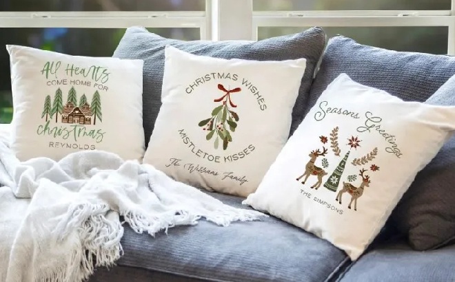 Personalized Christmas Pillow Cover $8.99 Shipped