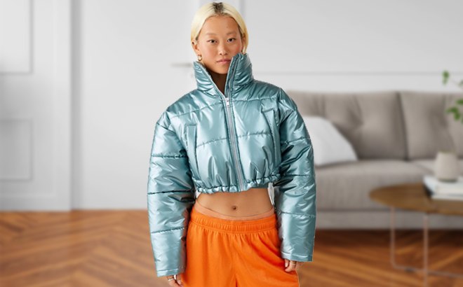 Cropped Puffer Jacket $23.99