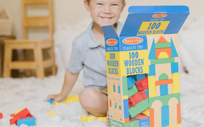 Melissa & Doug Wooden Blocks Set $12