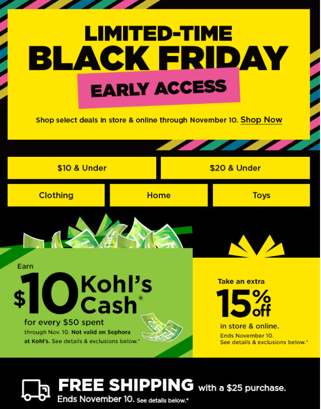 Why wait? Shop early Black Friday Deals & save MORE sooner! Free