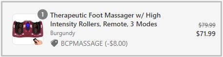 BCP Foot Massager Checkout Screenshot