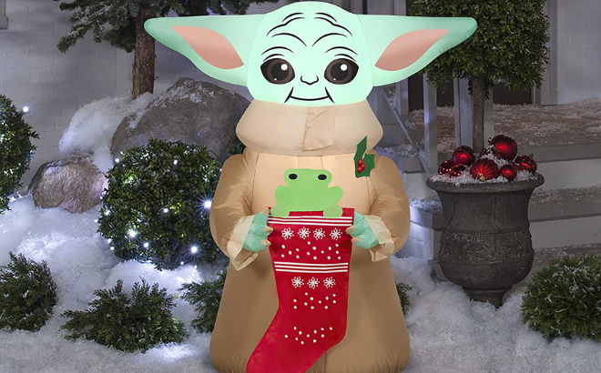 Star Wars Grogu Christmas Inflatable $24