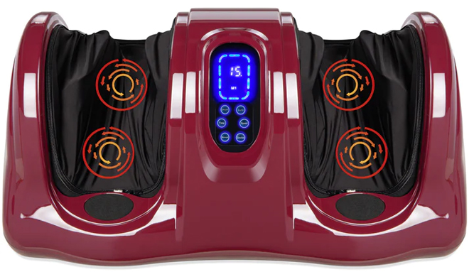 Therapeutic Foot Massager with High Intensity Rollers in the Color Burgundy