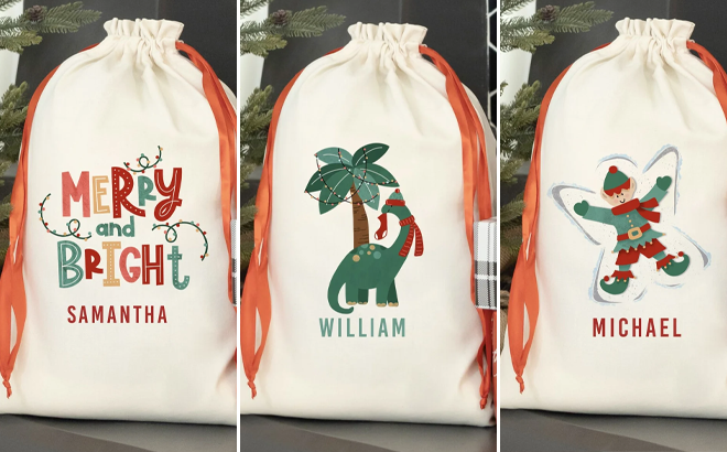 Personalized Jumbo Santa Gift Bags $9.99 Shipped