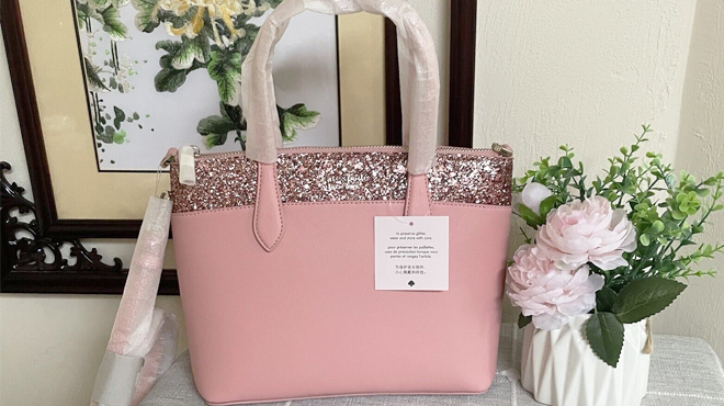 Kate Spade Ava Leather Reversible Tote (Donut Pink)