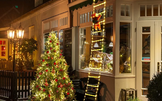 Decorative LED Ladder with Santa $23.99