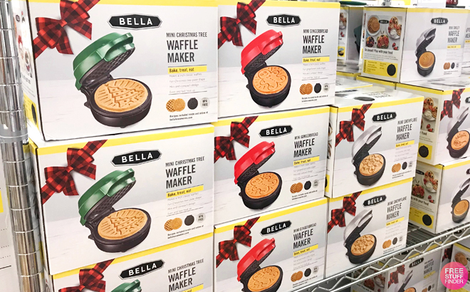 Bella Printed Mini Waffle Maker - Blue Santa - Macy's