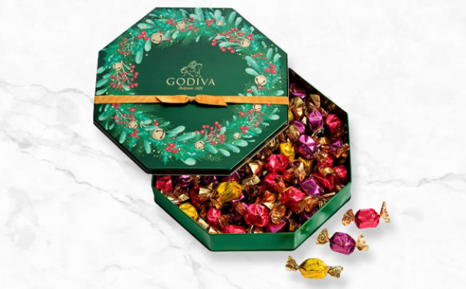 Godiva Holiday 50-Piece Truffle Tin $27 Shipped