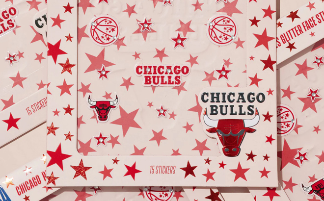 ColourPop x NBA Chicago Bulls Glitter Face Stickers