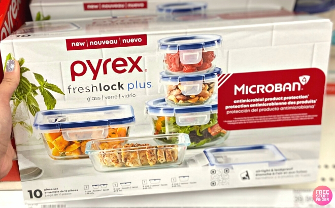 Pyrex Freshlock 10-piece Glass Storage Set 