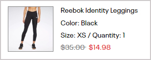Reebok Identity Leggings Order Details