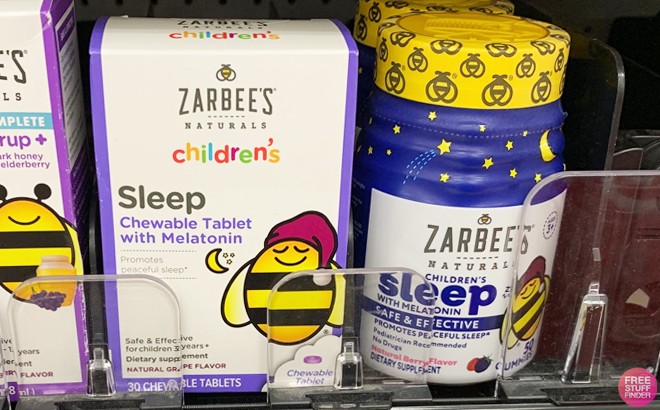 Zarbee's Kids Sleep 1mg Melatonin Chewables, Drug-Free, Natural