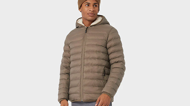 32 degrees hooded sherpa lined jacket