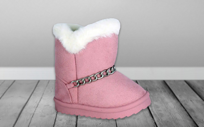 Bebe Kids Chain Faux Fur Boots