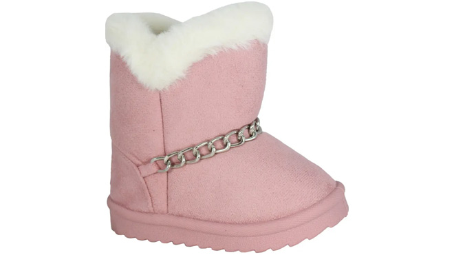 Bebe Kids Chain Faux Fur Lined Boots