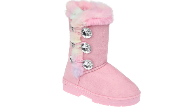 Bebe Kids Rhinestone Faux Fur Winter Boots