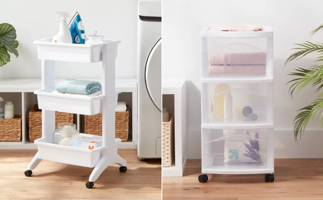 Brightroom 3 Tier Utility Cart White