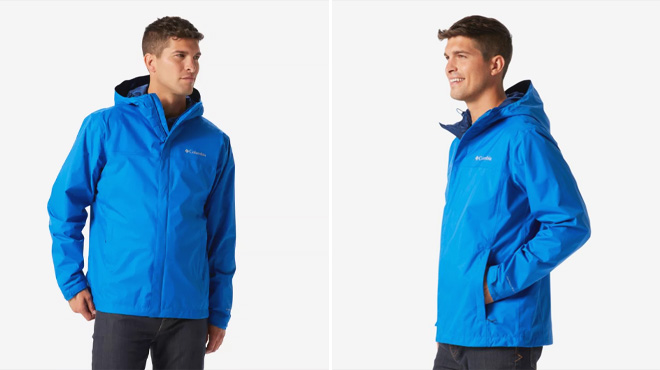 Columbia Men's Rain Jacket front and side view