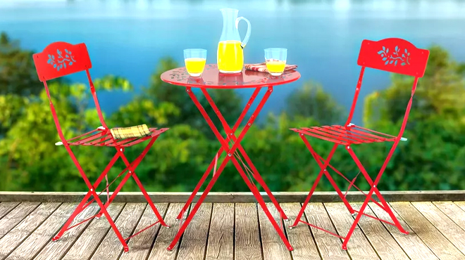 Folding Table and Chairs Bistro Set