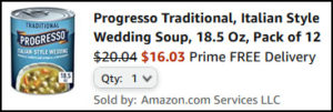 Progresso Soup Order Summary