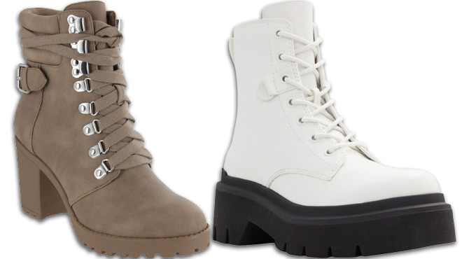 Womens Sahara Ret and White Combat Boots