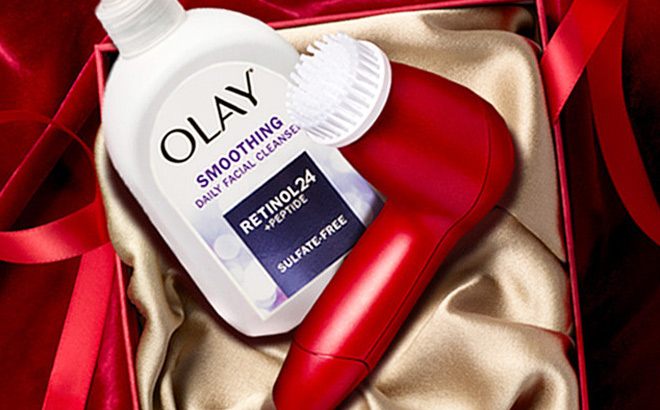 olay retinol gift set with cleansing device