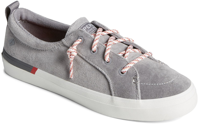 Grey Sperry Womens Crest Vibe Cotton Sneakers