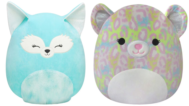 squishmallows dabney fox and lindsay spotted leopard plush