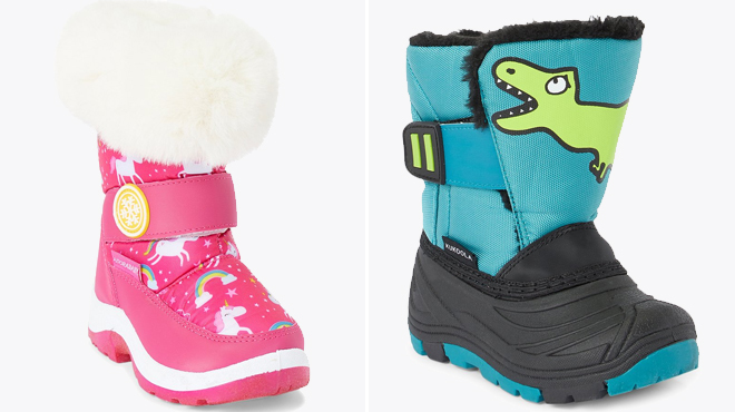 Adorababy Unicorn Faux Fur Snowflake Strap Boot and Monster Face Boot