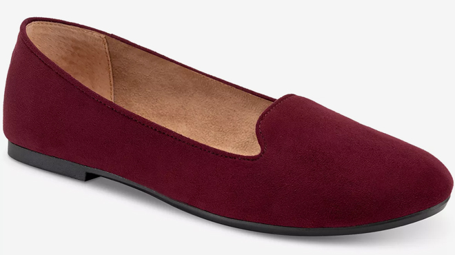 Alyson Womens Slip On Loafer Flats in plum