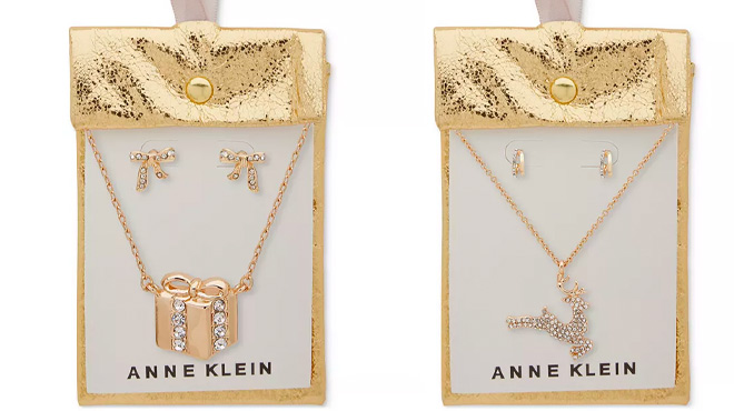 Anne Klein Jewelry Gift Set Present and Reindeer