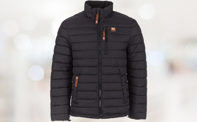 Canada Weather Gear Mens Quilted Jacket in Black