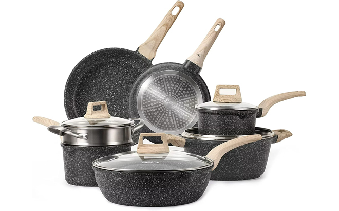 Carote 11 Piece Non Stick Pots Pans Cookware Set