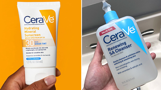 CeraVe Tinted Sunscreen and SA Cleanser