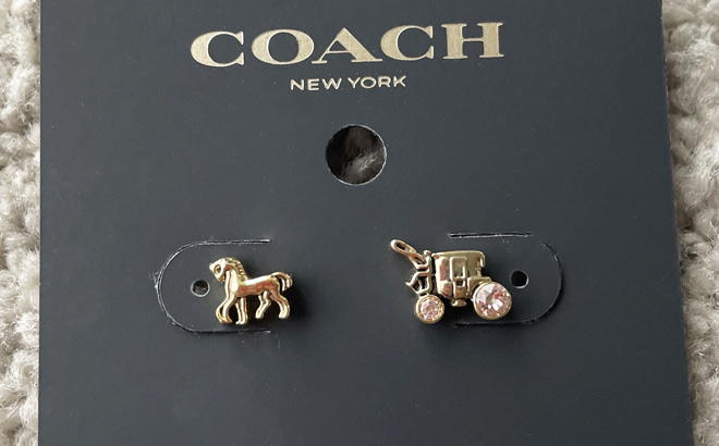 Coach Horse And Carriage Stud Earrings