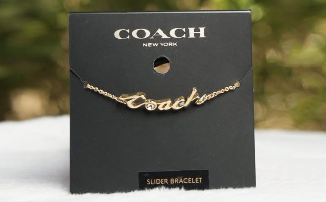 Coach Logo Script Slider Bracelet