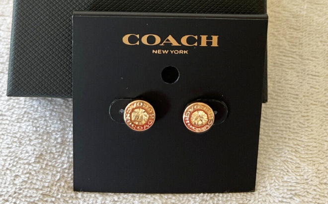 Coach Outlet Open Circle Stone Stud Earrings