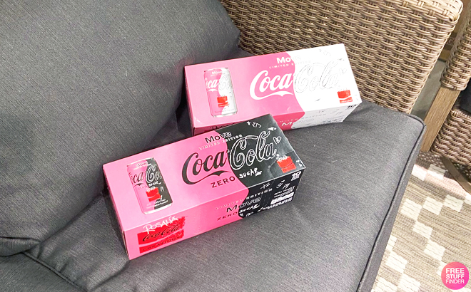 Coca Cola Move Rosalia 12 Pack Cans on a Couch