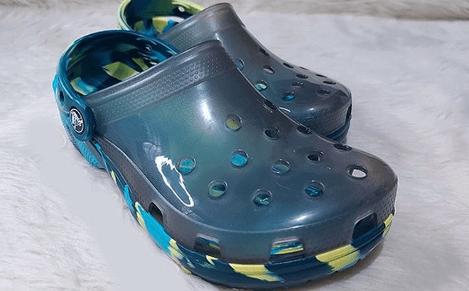 Crocs Translucent Black Marble Clogs